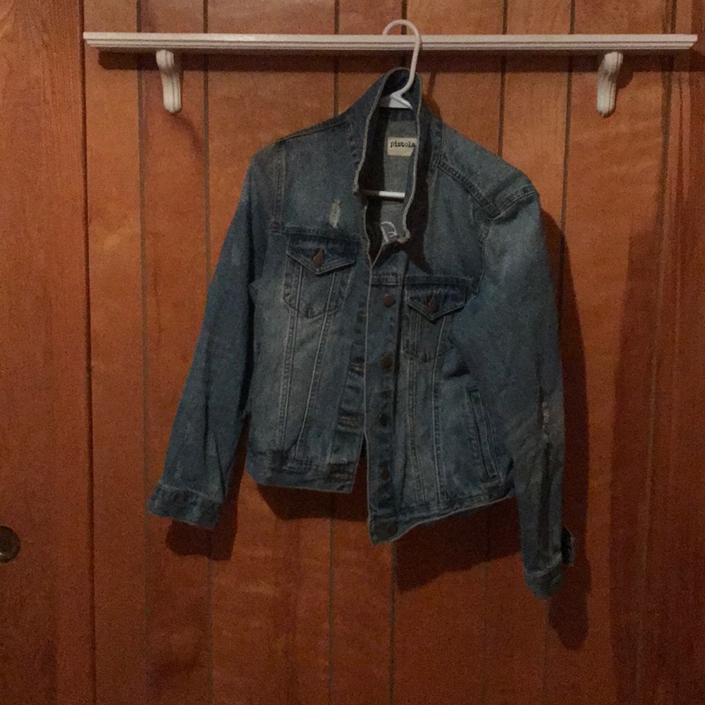 Graphic jean jacket
